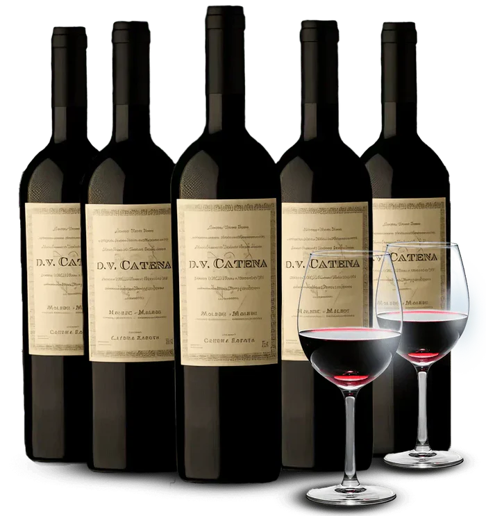 Kit 5 Vinhos DV Catena Malbec + 2 Taças de Cristal