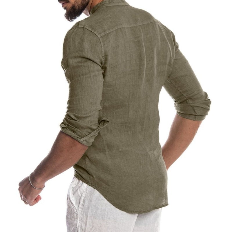 Camisa Masculina Casual em Linho