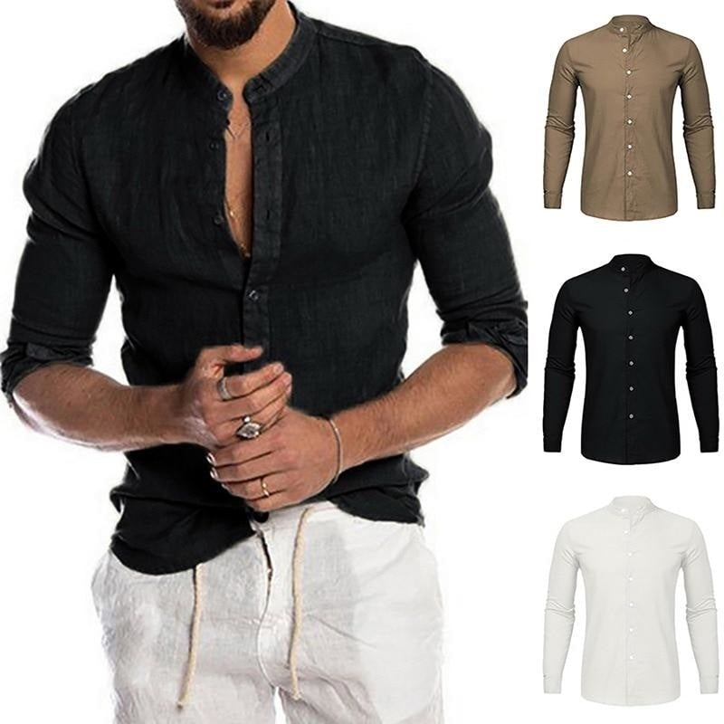 Camisa Masculina Casual em Linho