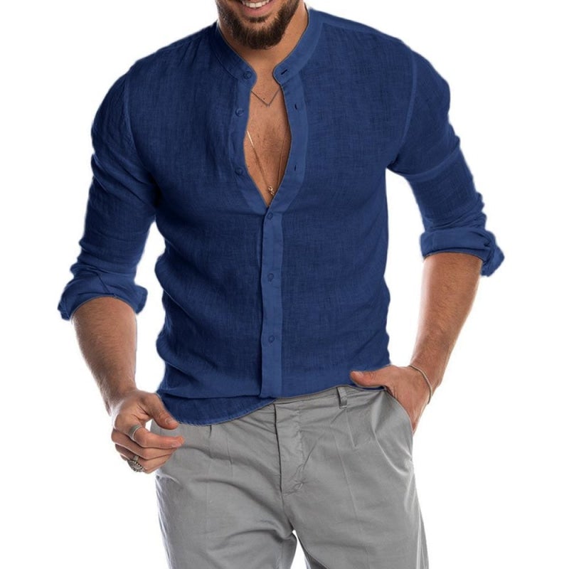 Camisa Masculina Casual em Linho