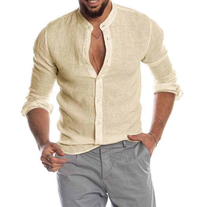 Camisa Masculina Casual em Linho