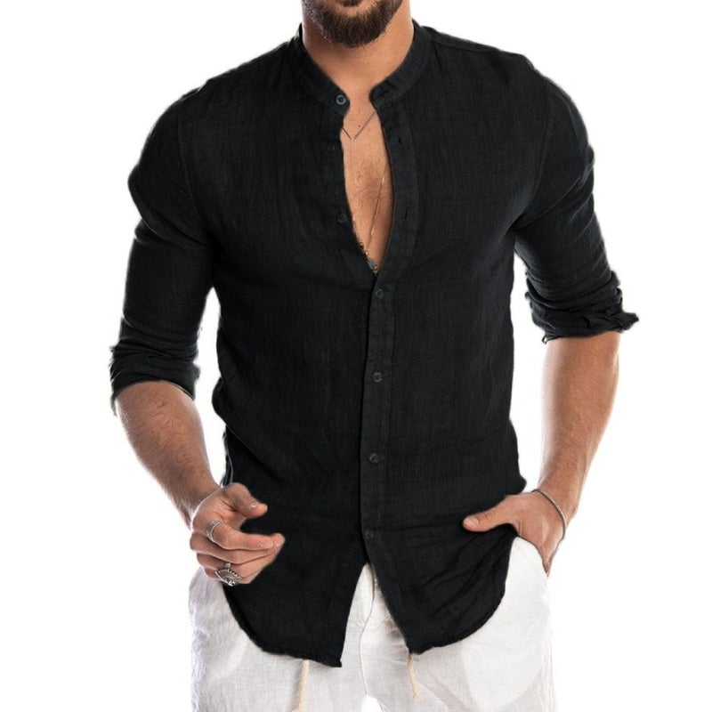 Camisa Masculina Casual em Linho