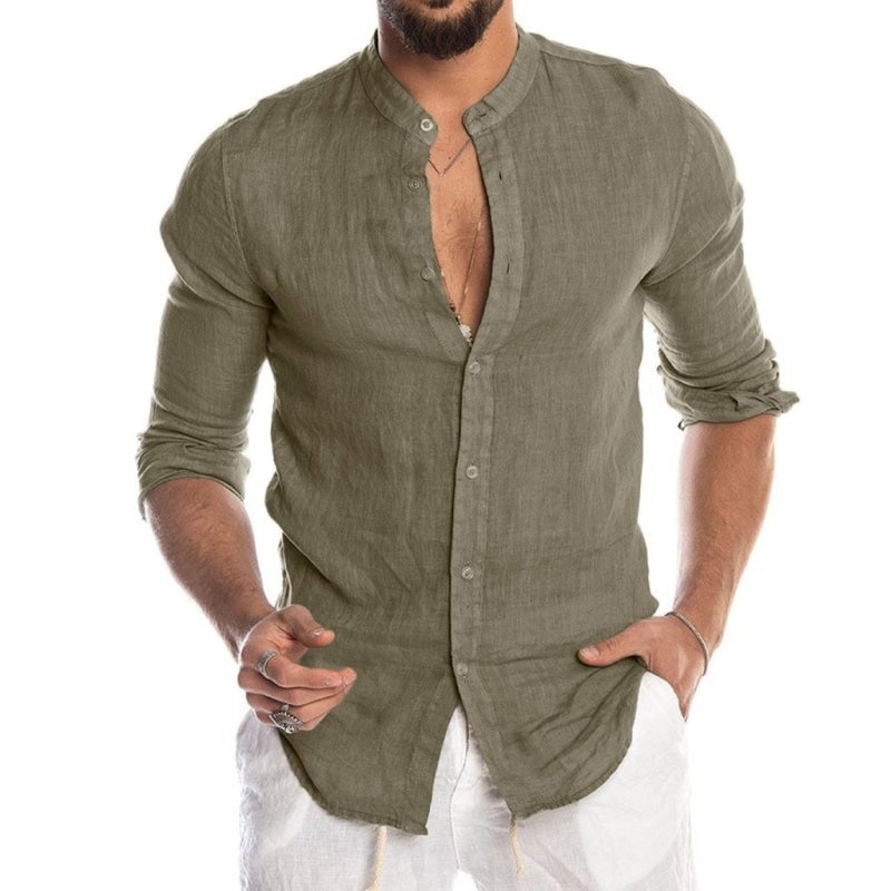 Camisa Masculina Casual em Linho