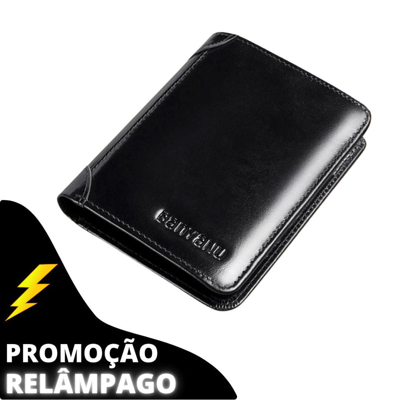 Carteira Masculina de Couro Antifurto Frete Grátis